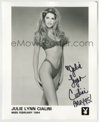 5y403 JULIE CIALINI signed 8x10 publicity still '95 sexy portrait of Playboy's Miss February 1994!