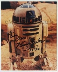 5y652 KENNY BAKER signed color 8x10 REPRO still '90s on a close image of Star Wars' R2-D2!