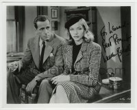 5y807 LAUREN BACALL signed 8x10 REPRO still '80s great c/u with Humphrey Bogart in The Big Sleep!