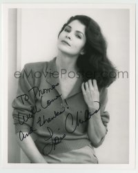 5y815 LOIS CHILES signed 8x10 REPRO still '80s pretty close up with her hand in her hair!