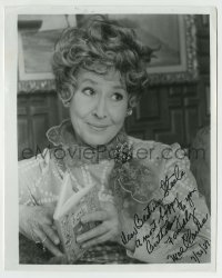 5y416 MAE CLARKE signed 8.25x10.25 still '81 great smiling close up with book later in her career!
