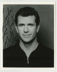 5y831 MEL GIBSON signed 8x10 REPRO still '01 head & shoulders close up in black zippered shirt!