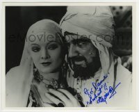 5y834 MYRNA LOY signed 8.25x10 REPRO still '80s great c/u with creepy Bela Lugosi in The Renegades!