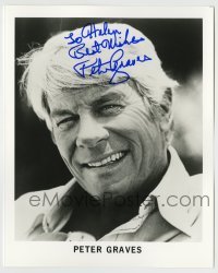 5y441 PETER GRAVES signed 8x10 publicity still '90s head & shoulders portrait later in his career!