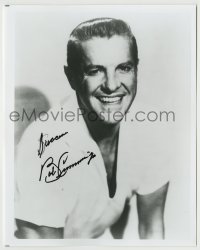 5y854 ROBERT CUMMINGS signed 8x10 REPRO still '80s great smiling close up of the Hollywood star!