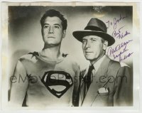 5y857 ROBERT SHAYNE signed 8x10 REPRO still '80s as Inspector Henderson w/ Superman George Reeves!