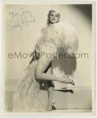 5y455 SALLY RAND signed 8.25x10 still '30s the legendary fan dancer/stripper with one leg raised!
