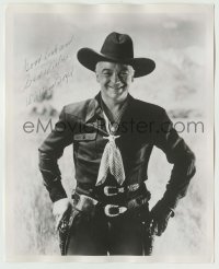 5y885 WILLIAM BOYD signed 8x10 REPRO still '60s great cowboy portrait as Hopalong Cassidy!