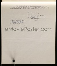 5y024 KING VIDOR signed agreement '36 agreeing to direct Stella Dallas for Samuel Goldwyn Inc.!