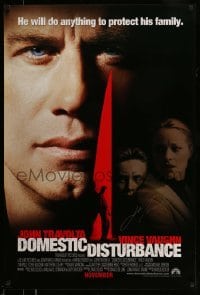 5y222 DOMESTIC DISTURBANCE signed advance 1sh '01 by John Travolta, who protects his family!