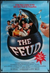 5y213 FEUD signed 27x40 video poster '90 by director Bill D'Elia, great bomb image!