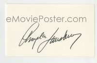 5y542 ANGELA LANSBURY signed 3x5 index card '80s includes a repro still it can be framed with!