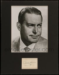5y134 CHESTER MORRIS signed 2x3 index card in 11x14 display '60s ready to frame & hang on the wall!
