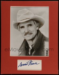 5y136 DENNIS WEAVER signed 2x5 index card in 11x14 display '80s ready to frame & hang on the wall!