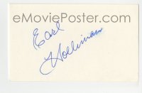5y553 EARL HOLLIMAN signed 3x5 index card '80s includes a repro still it can be framed with!