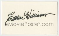 5y556 ESTHER WILLIAMS signed 3x5 index card '80s includes a repro it can be matted & framed with!