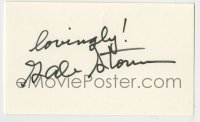 5y558 GALE STORM signed 3x5 index card '80s includes a repro it can be matted & framed with!