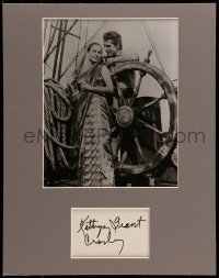 5y154 KATHRYN GRANT signed 3x4 index card in 11x14 display '80s ready to frame & hang on the wall!