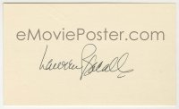 5y569 LAUREN BACALL signed 3x5 index card '80s it can be framed & displayed with a still!