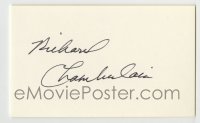 5y571 RICHARD CHAMBERLAIN signed 3x5 index card '80s includes a color repro to be framed with!