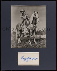 5y164 ROY ROGERS signed 3x5 index card in 11x14 display '80s ready to frame & hang on the wall!