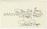 5y575 STEWART GRANGER signed 3x5 index card '80s can be framed & displayed with a repro still!