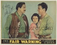 5y094 FAIR WARNING signed LC '31 by George O'Brien, who is saving the girl from the bad man!