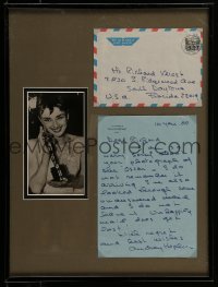 5y001 AUDREY HEPBURN signed letter in 12x16 framed display '88 she lost a fan's photo & apologized