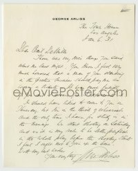 5y036 GEORGE ARLISS signed letter '31 handwritten note thanking Cecil B. DeMille for his praise!