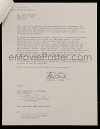 5y047 TONY CURTIS signed letter '75 concerning the dissolution of his corporation!