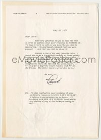 5y030 CHARLTON HESTON signed 7x11 letter '78 praising his Long Day's Journey Into Night performance