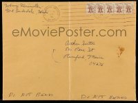 5y052 JOHNNY WEISSMULLER signed 9x12 envelope '76 he sent photos from Swimming Pool Hall of Fame!