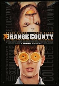 5y250 ORANGE COUNTY signed advance 1sh '02 by BOTH Colin Hanks AND Jack Black, it's a state of mind!