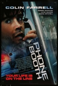 5y251 PHONE BOOTH signed style A DS 1sh '03 by Colin Farrell, directed by Joel Schumacher!