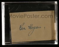 5y530 BEN HOGAN signed 2x3 cut album page '70s sealed in a lucite block, the famous golfer!