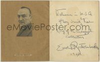 5y532 EDDIE RICKENBACKER signed 7x11 autograph page '36 to the King of the Autograph Collectors!