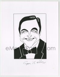 5y065 GENE KELLY signed 9x11 art print '80s on a repro of a cool art caricature!