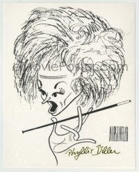 5y069 PHYLLIS DILLER signed 8x10 art print '00s she signed the Al Hirschfeld drawing of her!