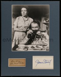 5y125 REAR WINDOW 2 signed cards matted in an 11x14 display '70s by James Stewart & Thelma Ritter