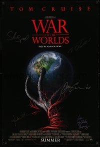 5y259 WAR OF THE WORLDS signed advance 1sh '05 by Tom Cruise, Steven Spielberg, plus FOUR more!