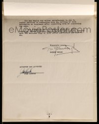 5y023 JOHN HUSTON/ROBERT WYLER signed agreement January 6, 1950 selling the rights to a play!