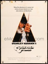 5z409 CLOCKWORK ORANGE 30x40 '72 Stanley Kubrick classic, Castle art of Malcolm McDowell!