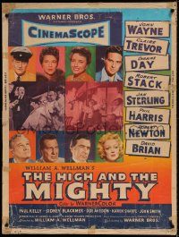 5z429 HIGH & THE MIGHTY style Y 30x40 '54 directed by William Wellman, John Wayne, Claire Trevor