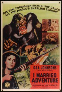 5z278 I MARRIED ADVENTURE 40x60 '40 Osa Johnson finds cannibals in Africa!