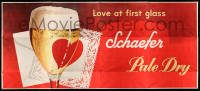 5z008 SCHAEFER PALE DRY: LOVE AT FIRST GLASS billboard '50s great art of beer glass & love letter!