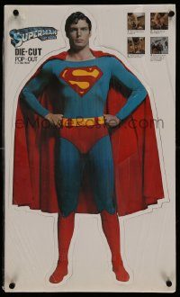 5z079 SUPERMAN 15x25 commercial poster '78 D.C. hero Christopher Reeve, he can pop out!