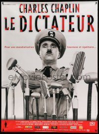5z149 GREAT DICTATOR French 1p R02 c/u of Charlie Chaplin as Hitler-like Hynkel by microphones!