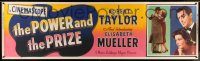 5z334 POWER & THE PRIZE paper banner '56 different image of Robert Taylor & pretty Mueller!
