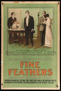 5z030 FINE FEATHERS 28x42 stage poster '13 art of man threatening to send woman to prison!