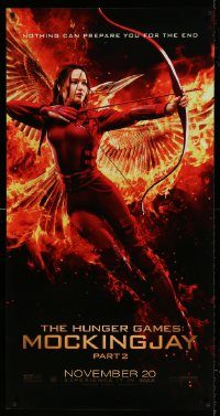 5z209 HUNGER GAMES: MOCKINGJAY - PART 2 DS 26x50 phone booth poster '15 image of Jennifer Lawrence!